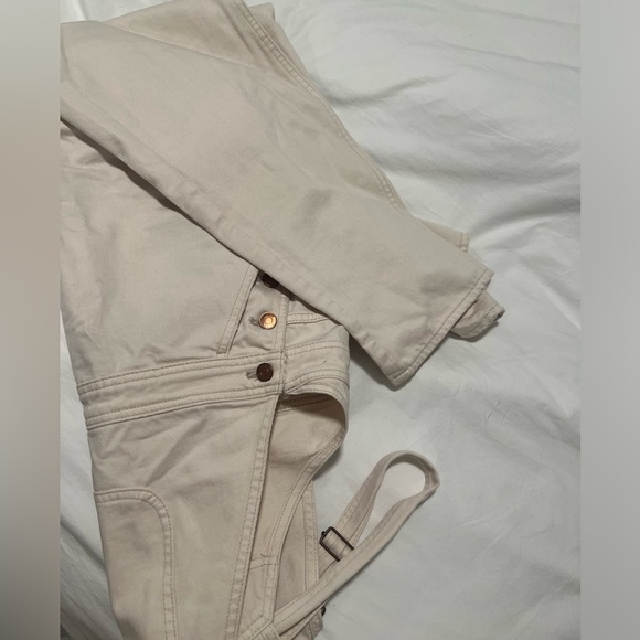 JCREW Slouchy Boyfriend Denim Overalls in Ecru - Picture 11 of 12